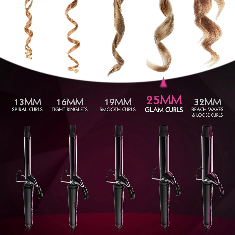 Wahl ceramic curling tong 25mm black, imported from the UK