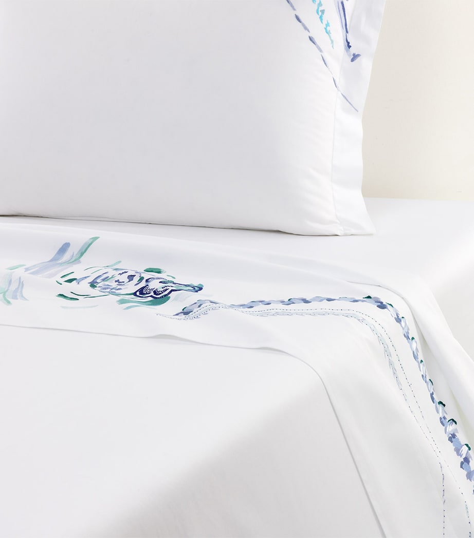 Yves Delorme Couture Pima Cotton Abysses Emperor Flat Sheet (300cm x 320cm)