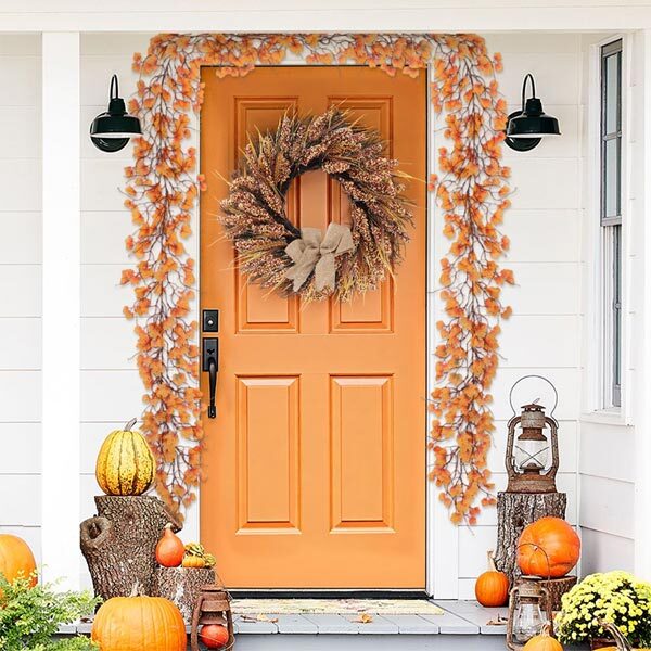 Livingandhome autumn artificial maple leaf garland 200cm - British product