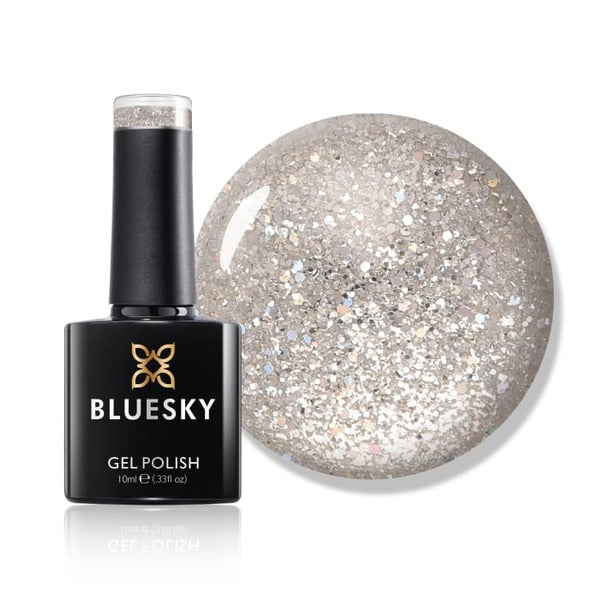 Bluesky silver glitter gel polish Ice Ice Baby - British product