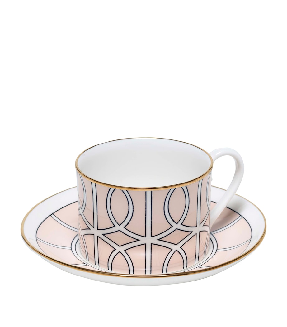 O.W.London Loop teacup and saucer fine bone china (British brand)
