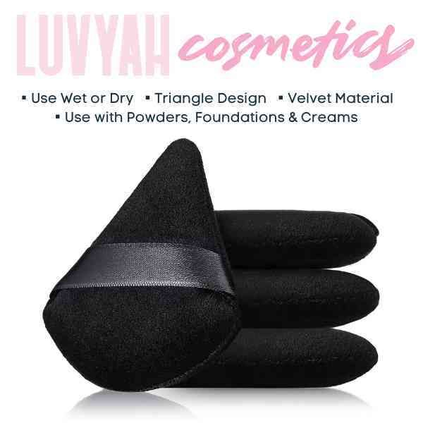 LUVYAH Cosmetics Triangle Make Up Powder Puff Sponges x 3