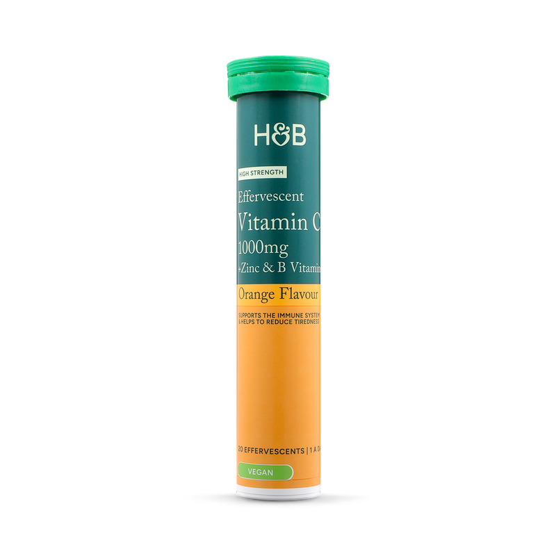 Holland & Barrett Vitamin C B Zinc effervescent tablets 20 count, UK version