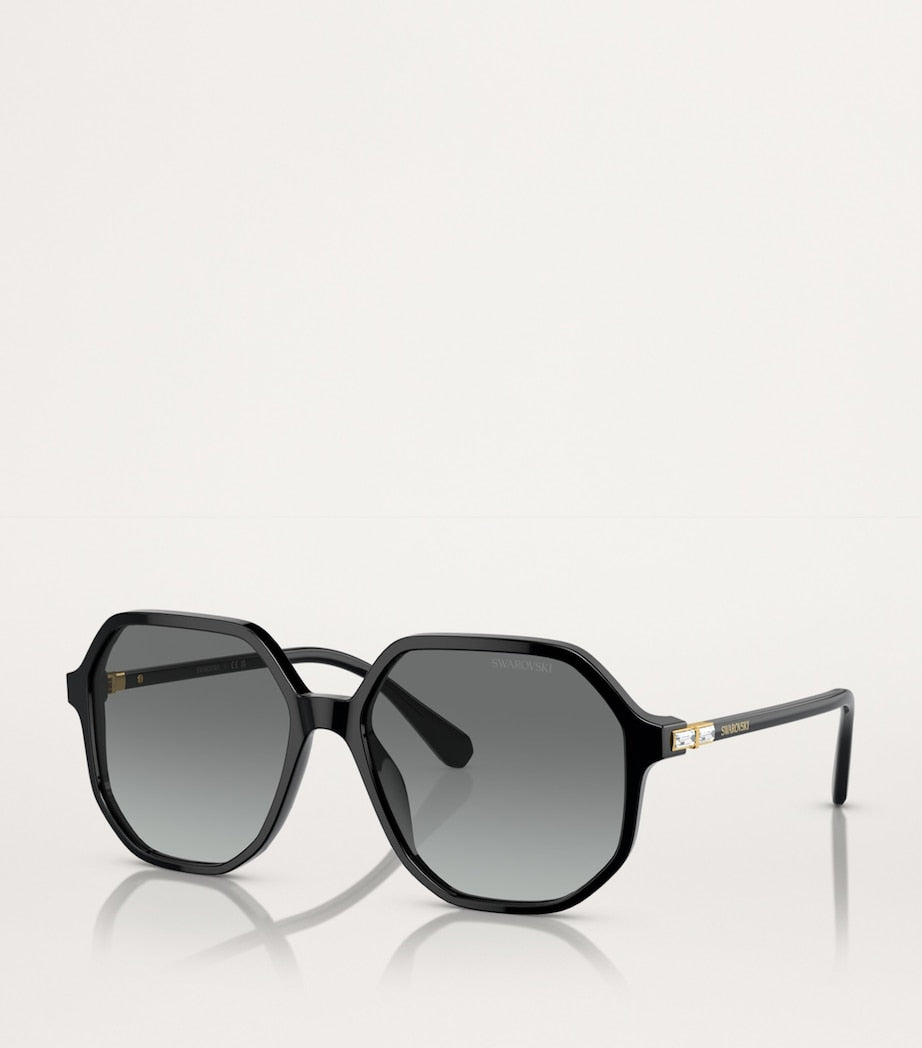 Swarovski crystal-adorned oversized sunglasses (British brand)