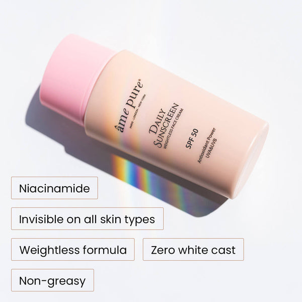 âme pure sunscreen SPF 50 anti-aging face cream, imported from the UK
