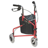 Aidapt Three Wheeled Steel Walker in Red/Black with Bag GOODS Superdrug   