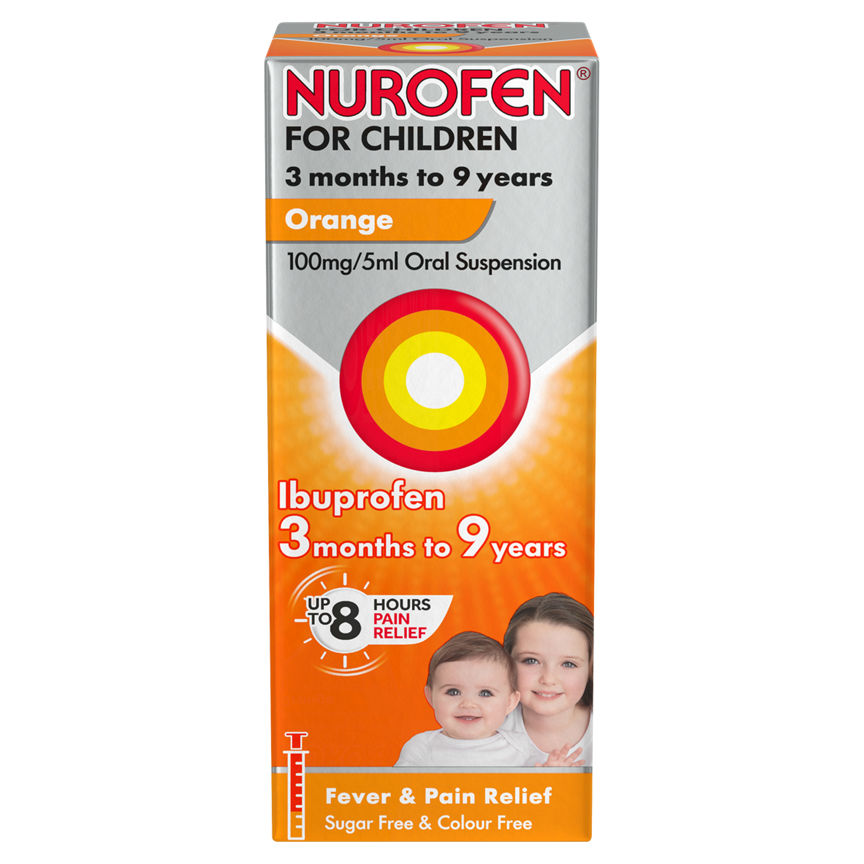 Nurofen for Children Orange Oral Suspension 3mths to 9yrs Ibuprofen