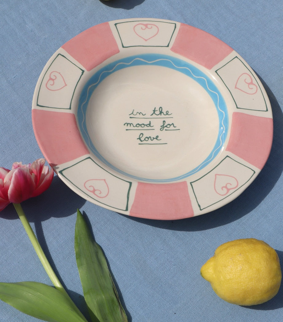 Laetitia Rouget love-themed ceramic dinner plate 26cm, UK version
