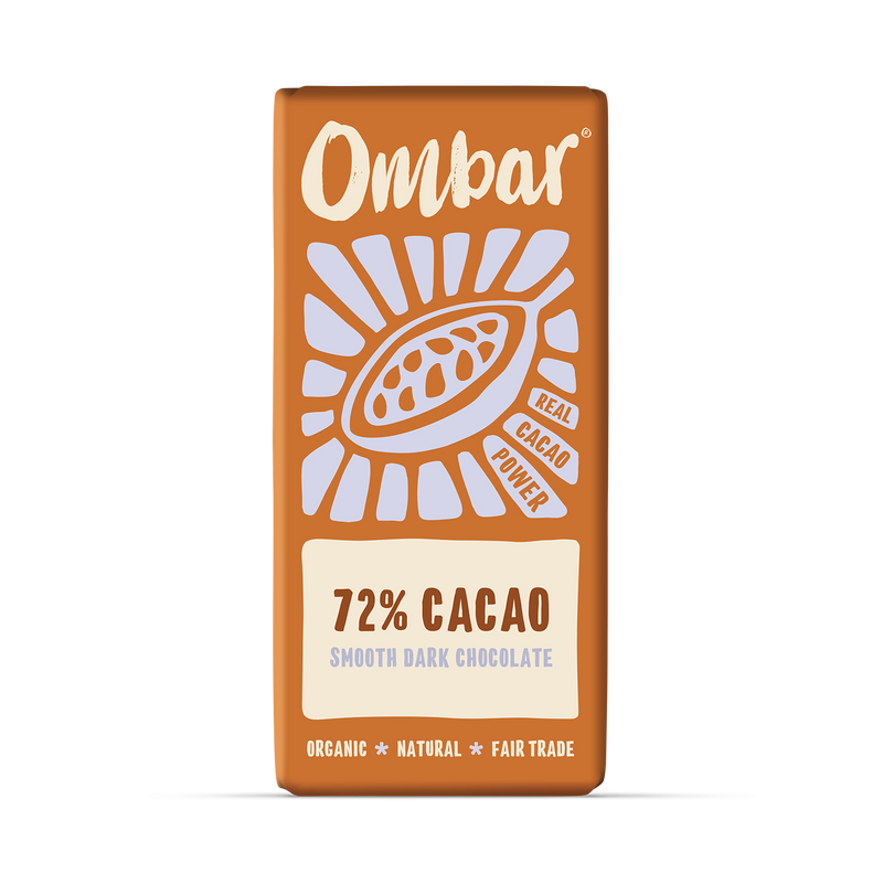 Ombar tablette de chocolat 72% cacao 70g, version UK