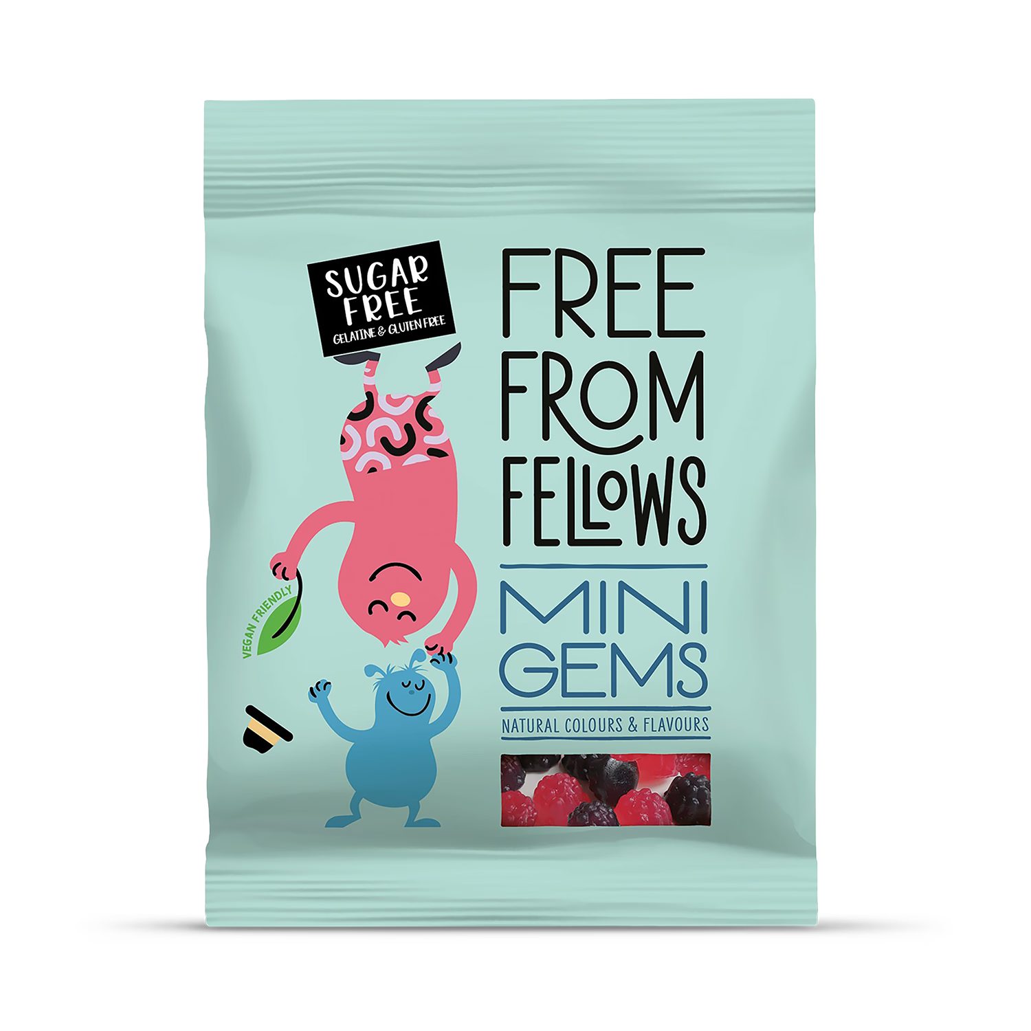 Free From Fellows Mini Gems gummy sweets 70g - British product