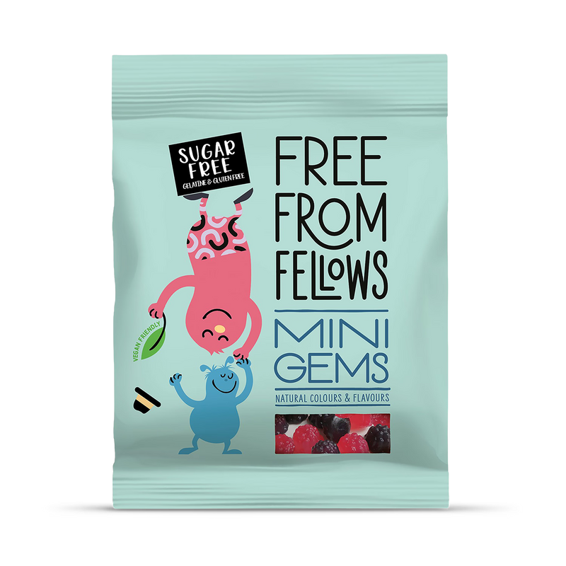 Free From Fellows Mini Gems gummy sweets 70g - British product