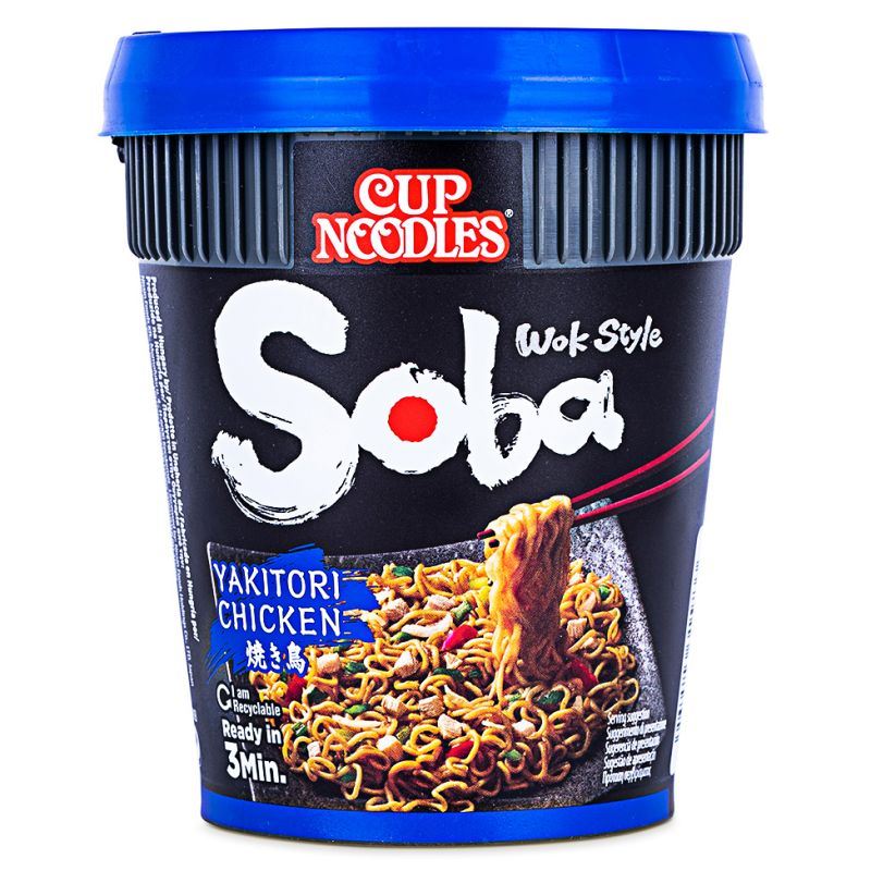 Nissin Wok Style Soba cup noodles Yakitori Chicken - British product