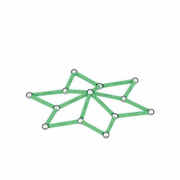 Geomag Glow recycled plastic magnetic building set 42 pieces, imported from the UK