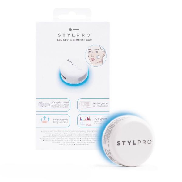 STYLPRO LED spot blemish patch with hydrocolloid patches, UK version
