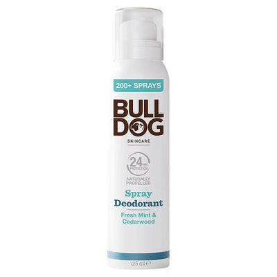 Superdrug Bulldog Fresh Mint & Cedarwood Men's Deodorant Spray 125ml- Buy online at McGrocer