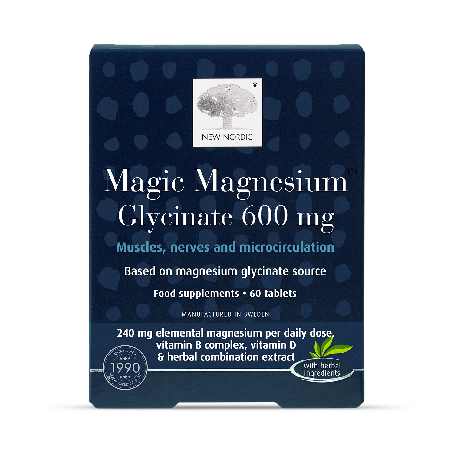 New Nordic Magic Magnesium Glycinate 600mg 60 tablets, imported from the UK