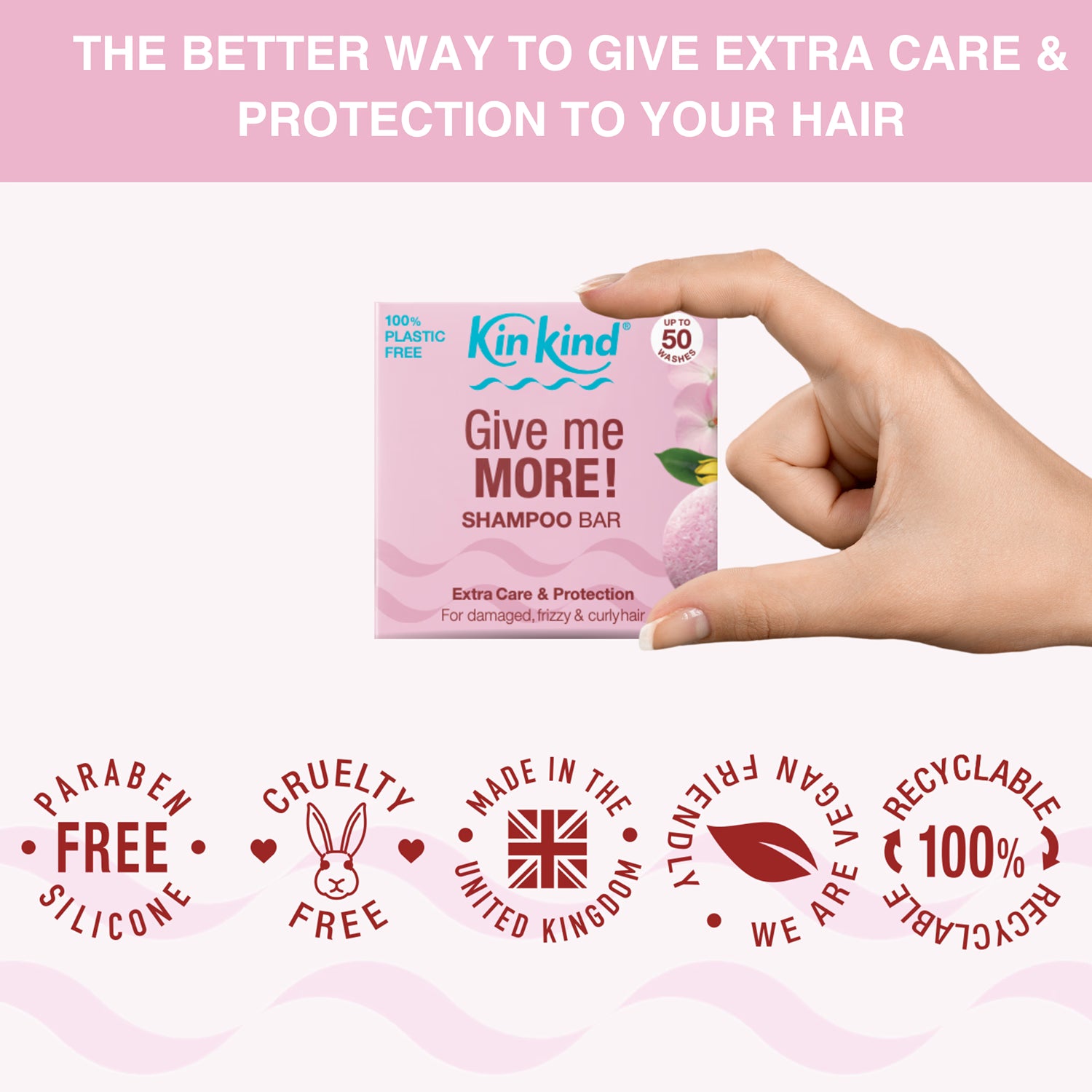 KinKind Extra Care shampoo bar 50g for curly hair, UK version