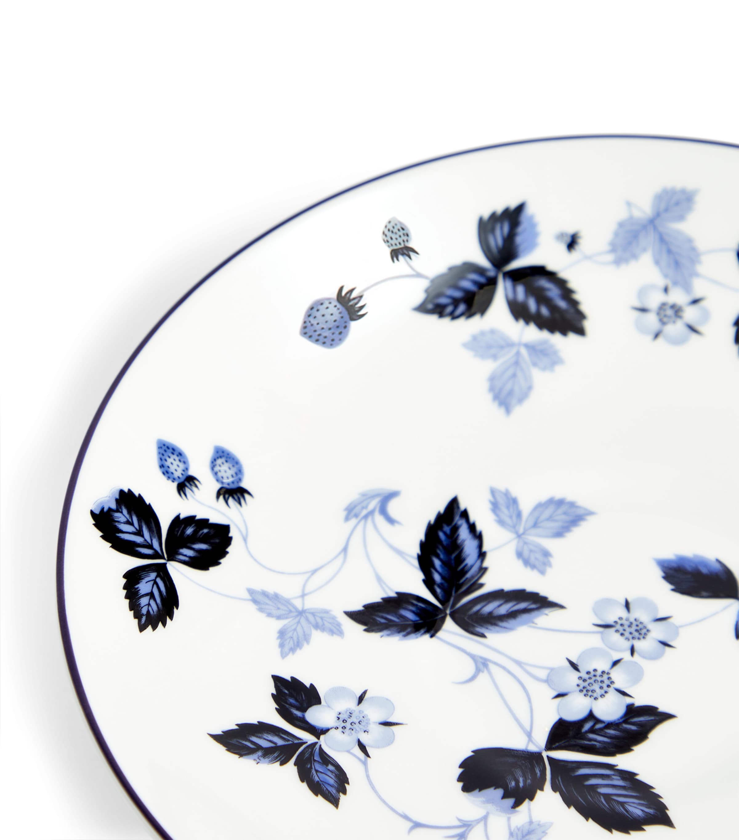 Wedgwood Wild Strawberry Inky Blue teacup and saucer (British brand)