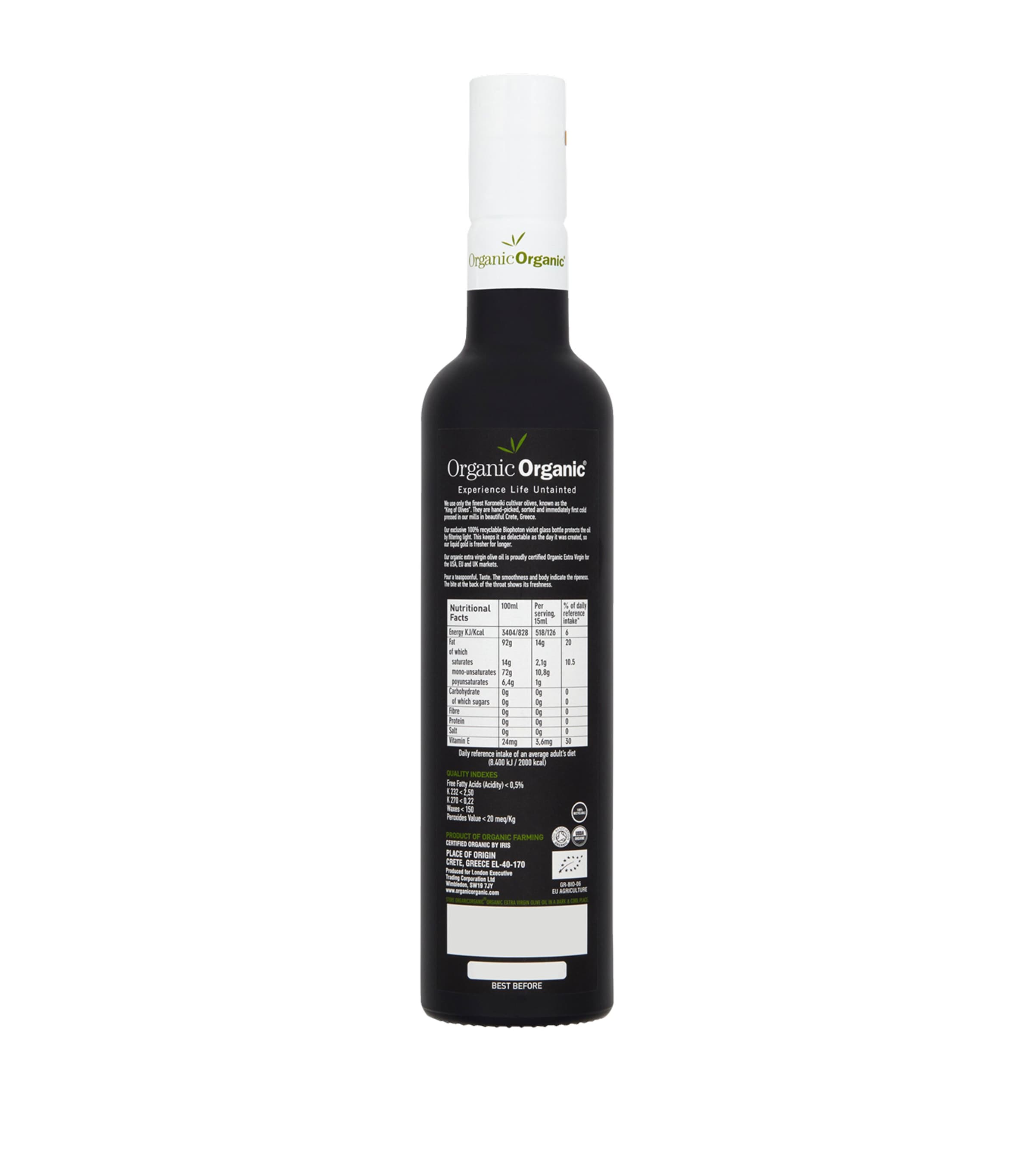 Organic Organic extra virgin olive oil 500ml, imported from the UK