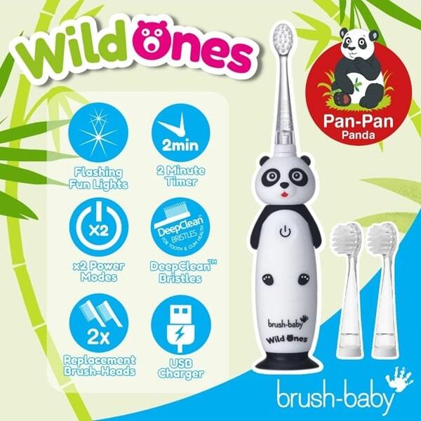 Brush Baby Kids Electric Toothbrush Panda Gift Set - British product