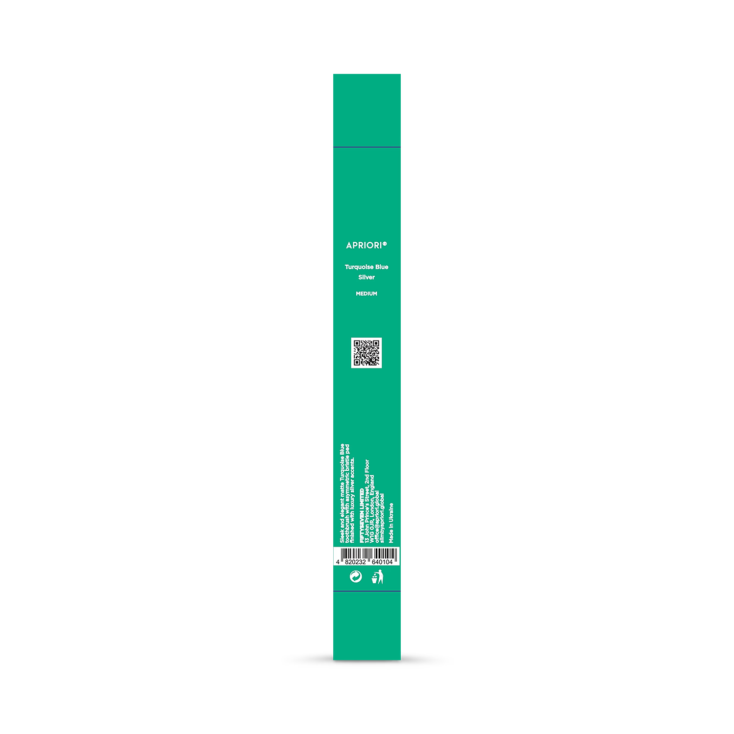 APRIORI toothbrush Turquoise Blue Silver medium - British product
