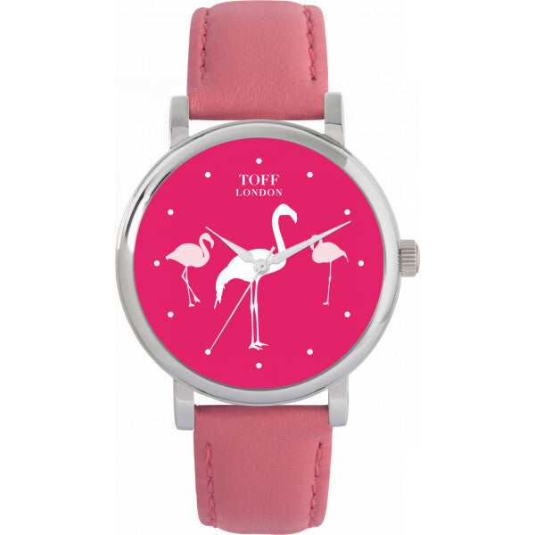 Toff London Pink Flamingo Ladies Watch - British product