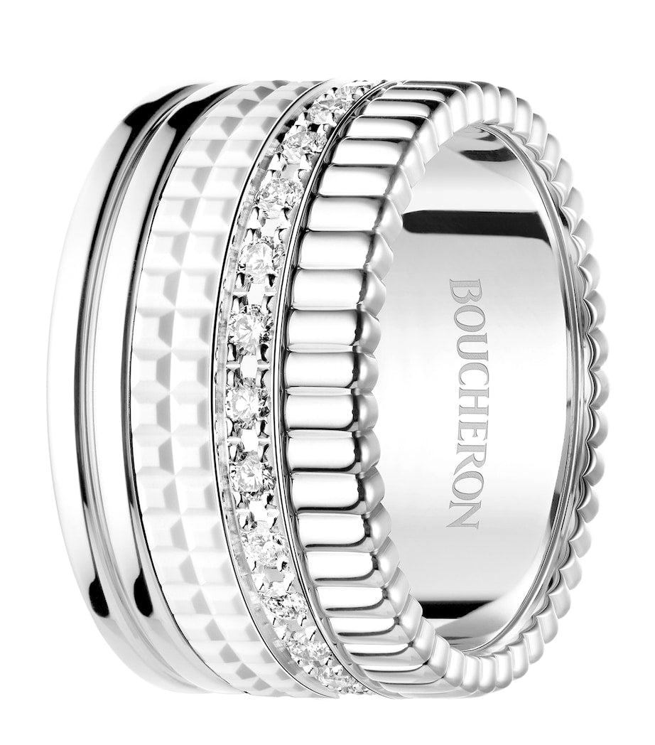 Boucheron Quatre Double White diamond ring 18kt gold - British product
