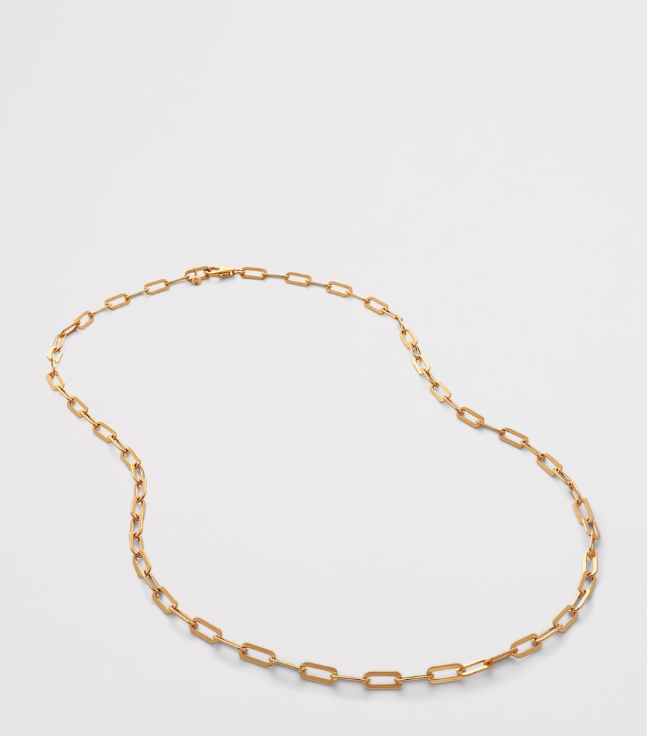Monica Vinader gold vermeil paperclip chain necklace adjustable, UK version