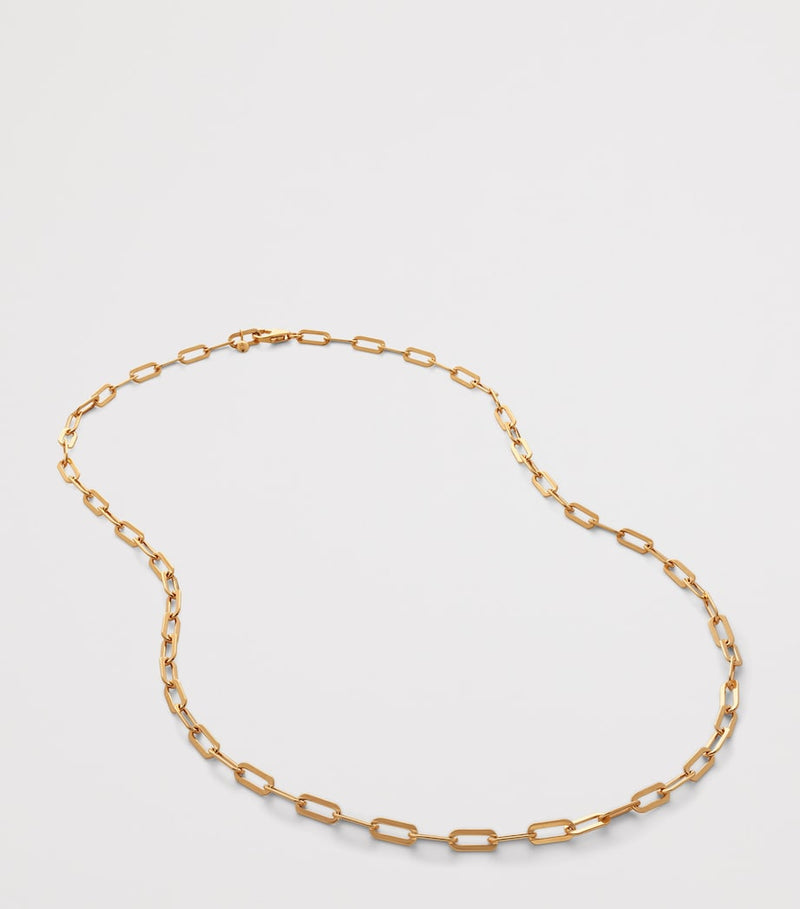 Monica Vinader gold vermeil paperclip chain necklace adjustable, UK version