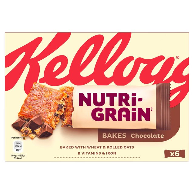 Kellogg's Nutri Grain Elevenses Chocolate Chip Bakes   6 per pack Crisps, Nuts & Snacking Fruit M&S   