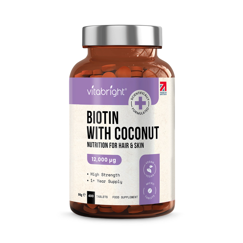 VitaBright biotin supplement 12,000 mcg 400 tablets (British brand)
