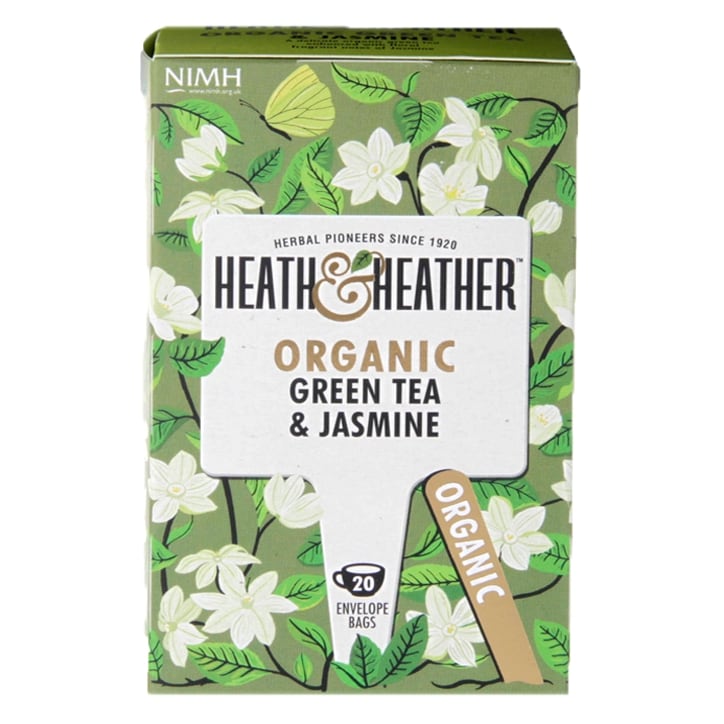 Heath & Heather Organic Green Tea & Jasmine 20 Tea Bags Herbal Tea Holland&Barrett   