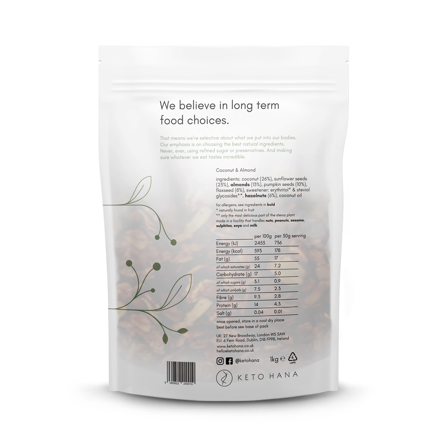Keto Hana Coconut Almond Granola 1kg