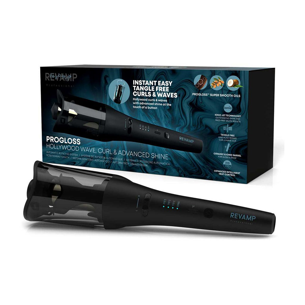 Revamp Progloss™ Hollywood Wave, Curl & Advanced Shine Automatic Rotating Hair Curler