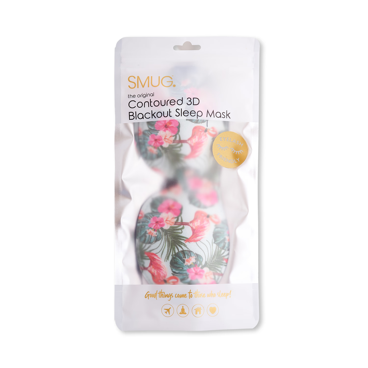 SMUG contoured sleep mask Flamingo blackout (British brand)