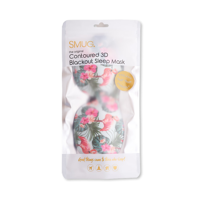 SMUG contoured sleep mask Flamingo blackout (British brand)