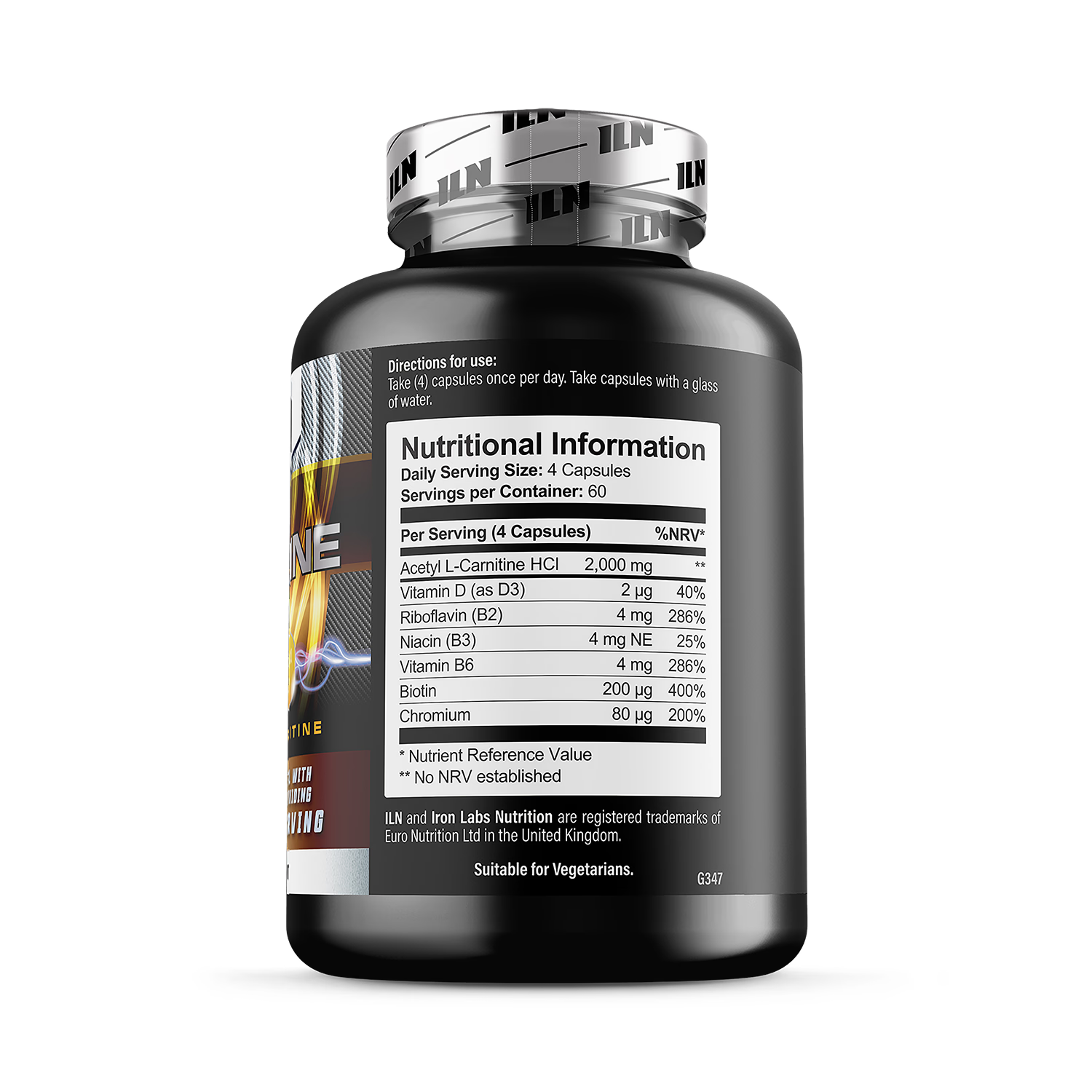 Iron Labs Acetyl L Carnitine supplement 240 capsules - British product