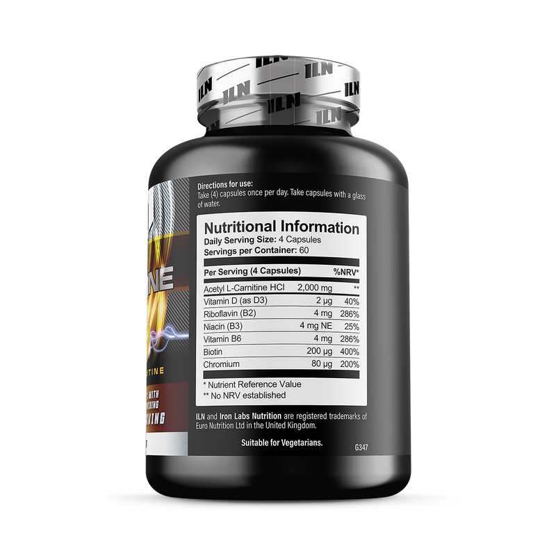 Iron Labs Acetyl L Carnitine supplement 240 capsules - British product