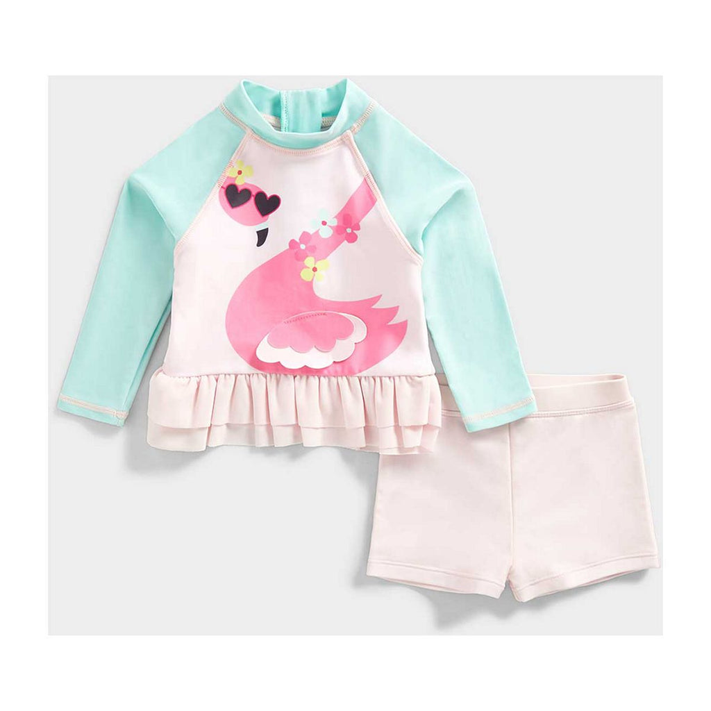 Mothercare Flamingo Sunsafe Rash Vest and Shorts Set UPF50+