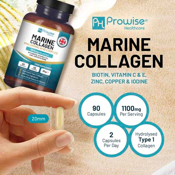 Prowise Marine Collagen with Hyaluronic Acid 1100mg  90 Caps GOODS Superdrug   