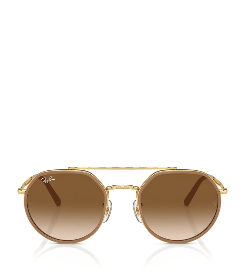 Ray-Ban metal irregular sunglasses with metallic brow bar, UK version