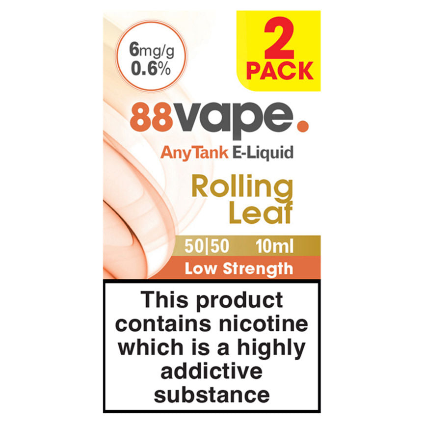 88Vape Any Tank E-Liquid Rolling Leaf 50/50 GOODS ASDA   