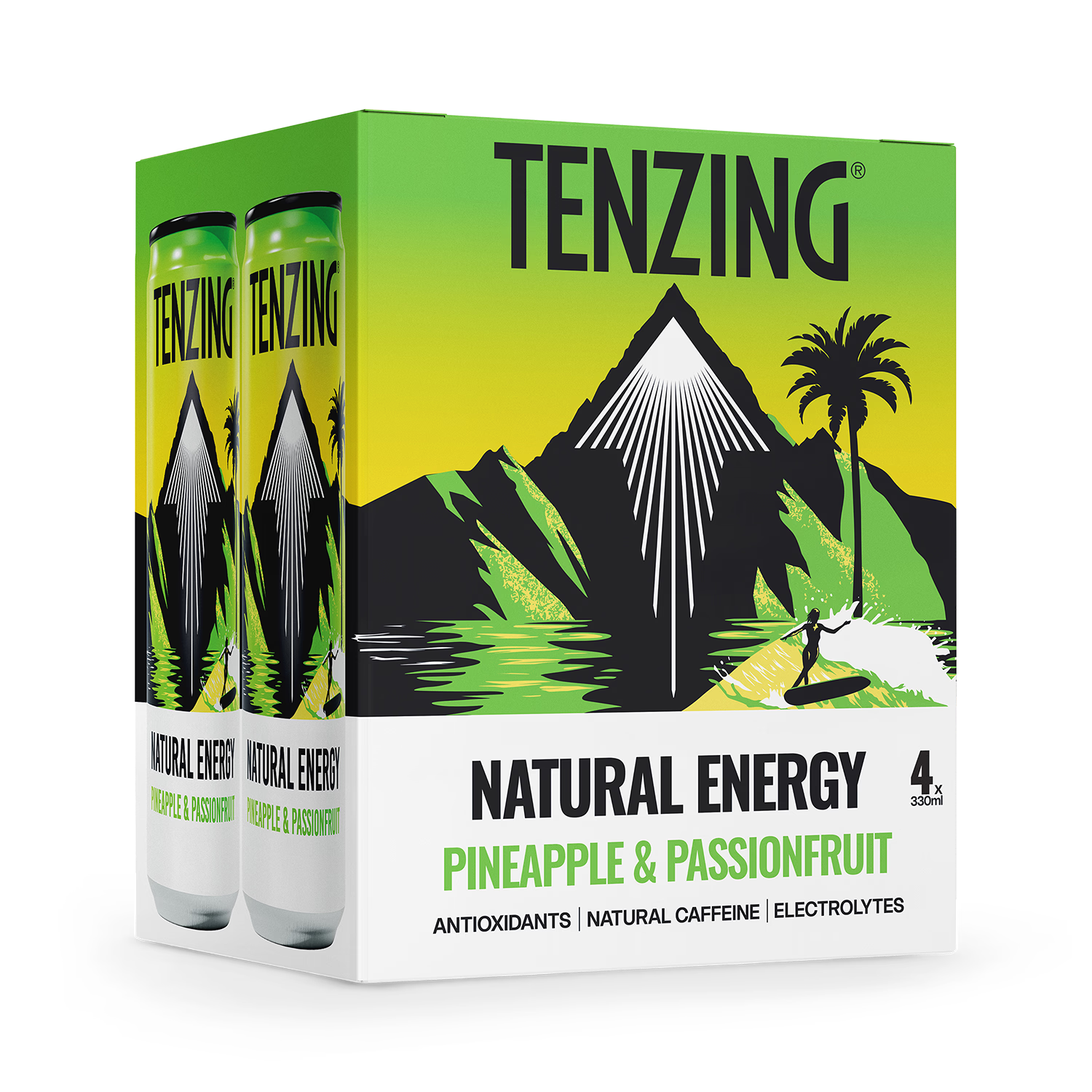 Tenzing natural energy drink pineapple 4x330ml - British product