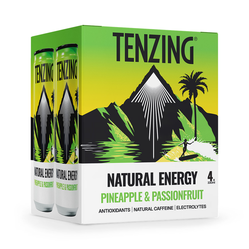 Tenzing natural energy drink pineapple 4x330ml - British product