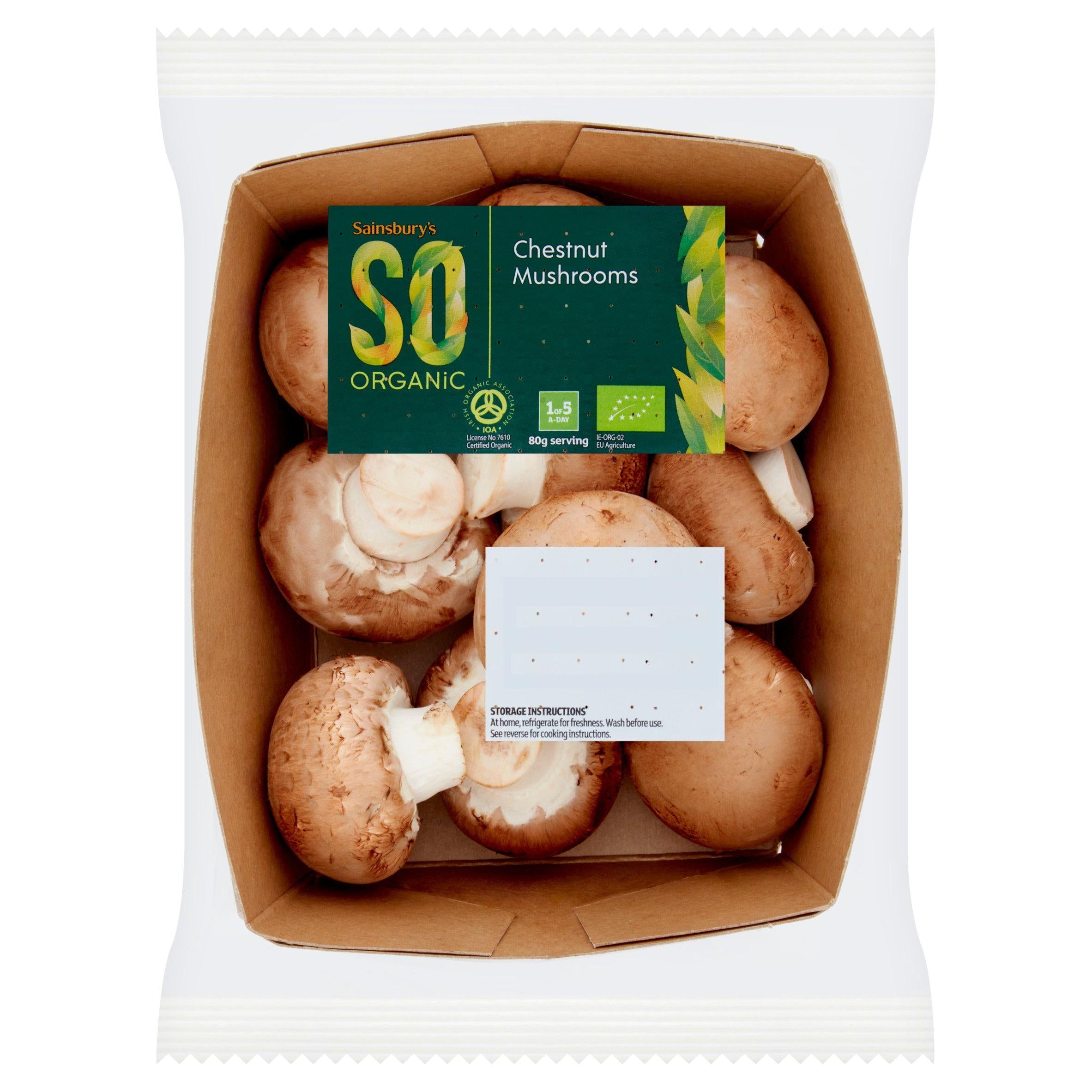 So Chestnut Mushrooms, Organic 300g GOODS Sainsburys   