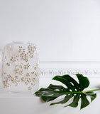 Lalique gold-stamped cherry blossom vase 40cm, UK version