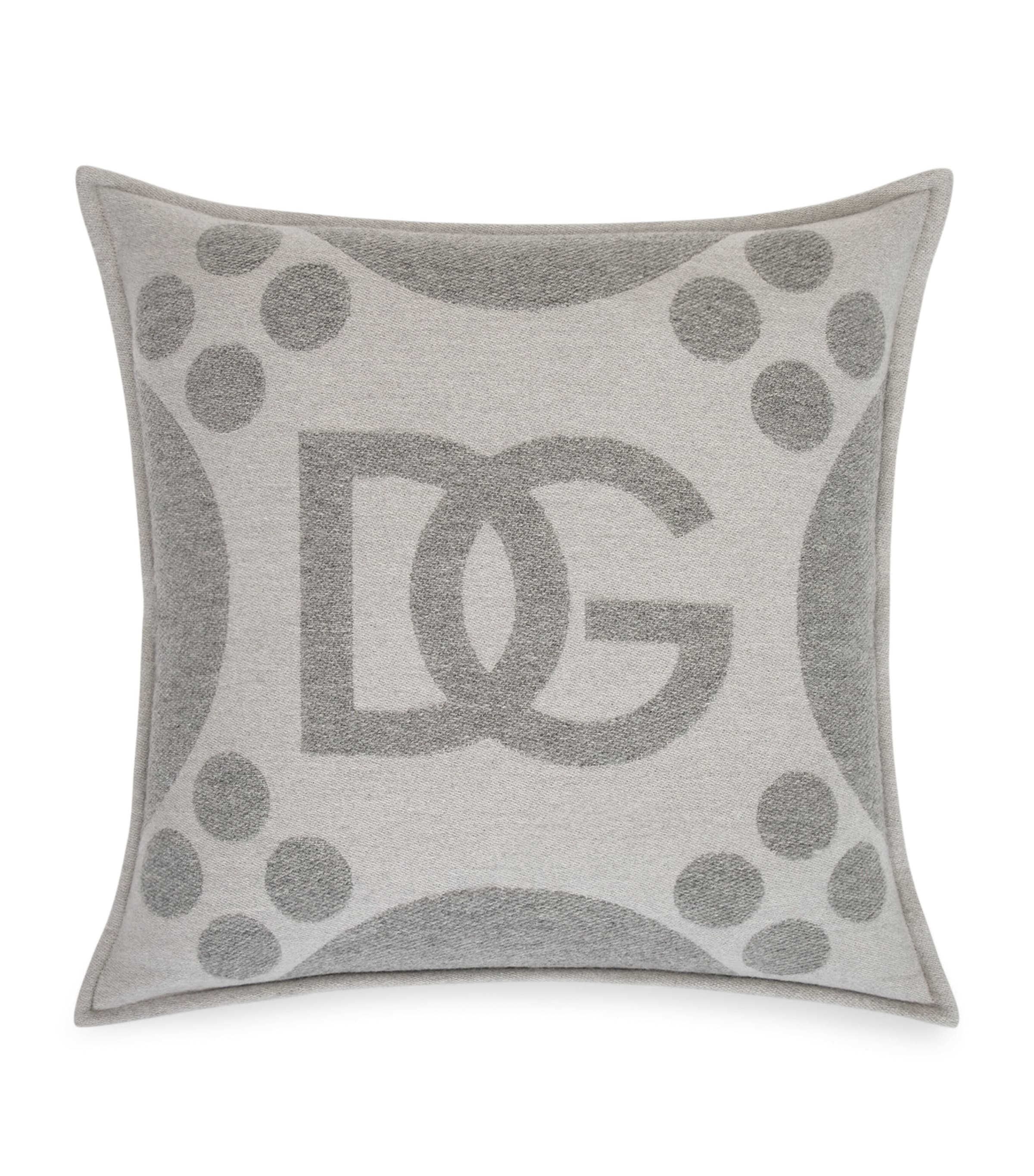Dolce & Gabbana wool silk cashmere logo cushion 50cm x 50cm - British product