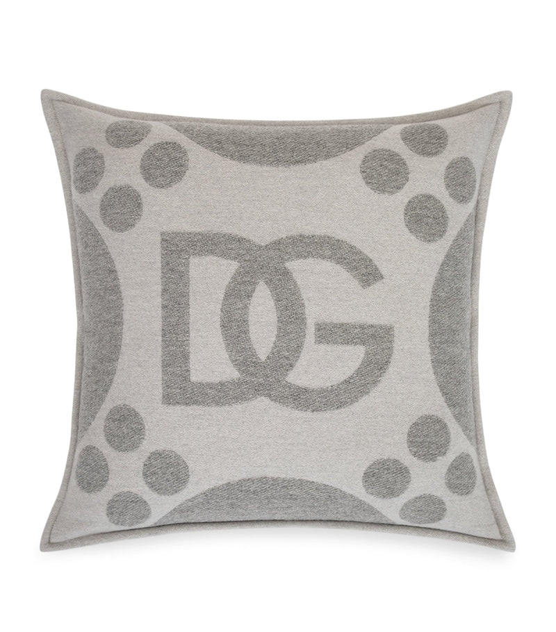 Dolce & Gabbana wool silk cashmere logo cushion 50cm x 50cm - British product