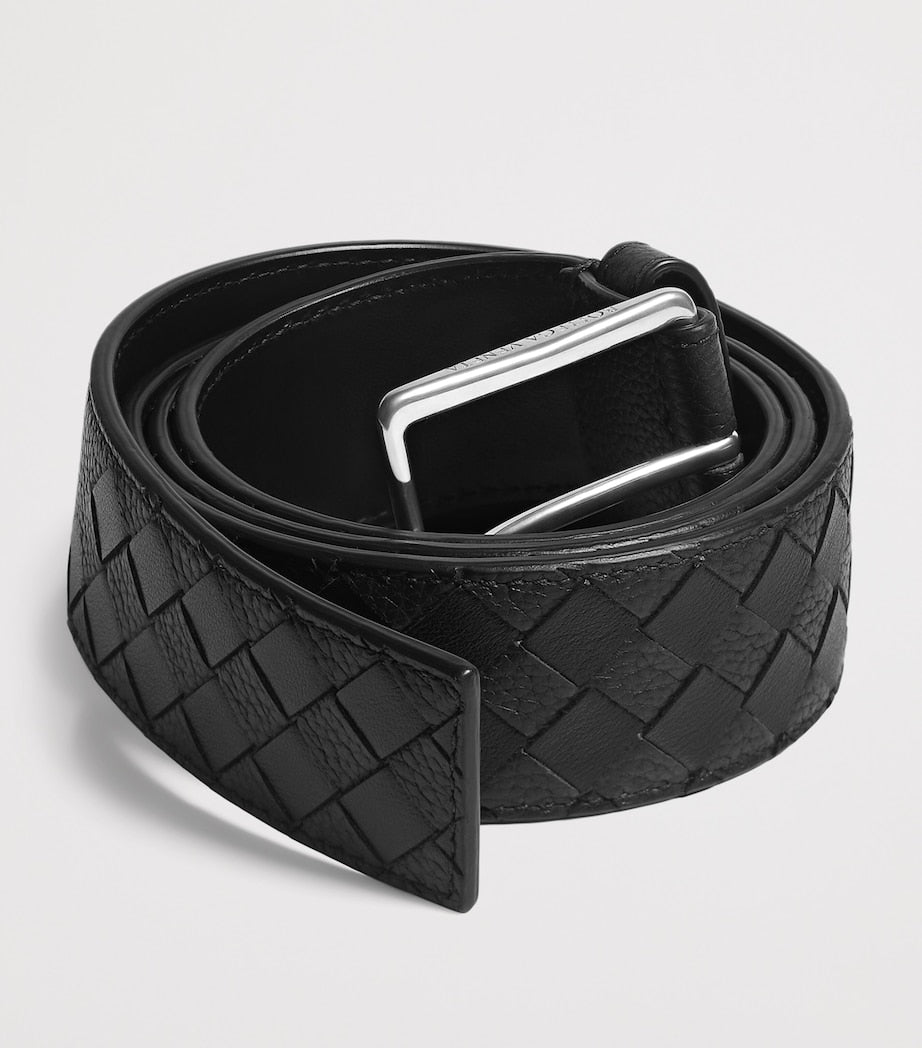 حزام Bottega Veneta Intrecciato من جلد العجل، مستورد من المملكة المتحدة
