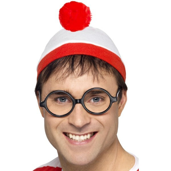 Smiffys Where's Wally instant costume kit hat and glasses (British brand)